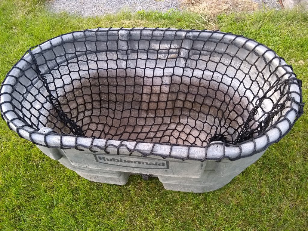 Slow Feed Hay net for your cracked water tank Multiple Mesh sizes available 