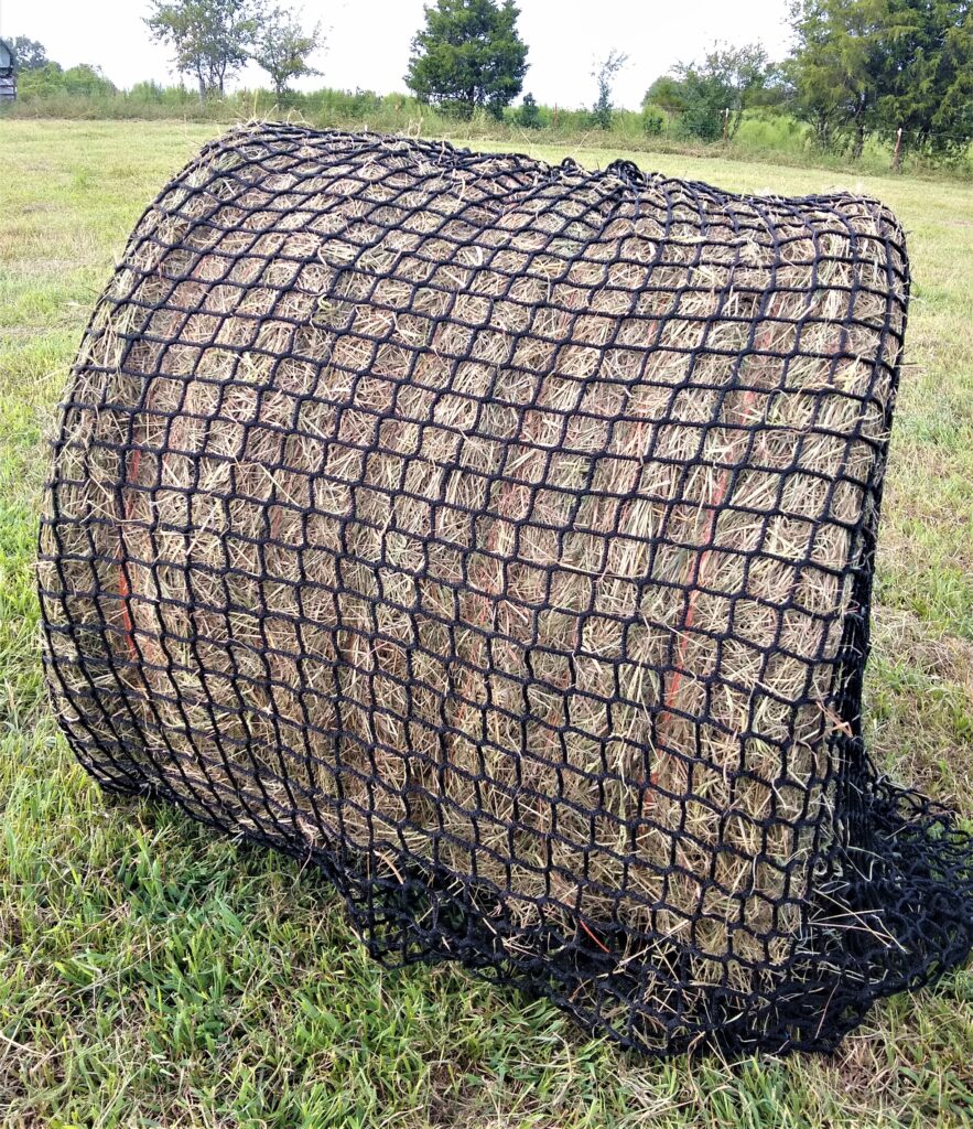 1.75 inch Holes 6x6 Round Bale Slow Feed Hay Net Knotted Black 