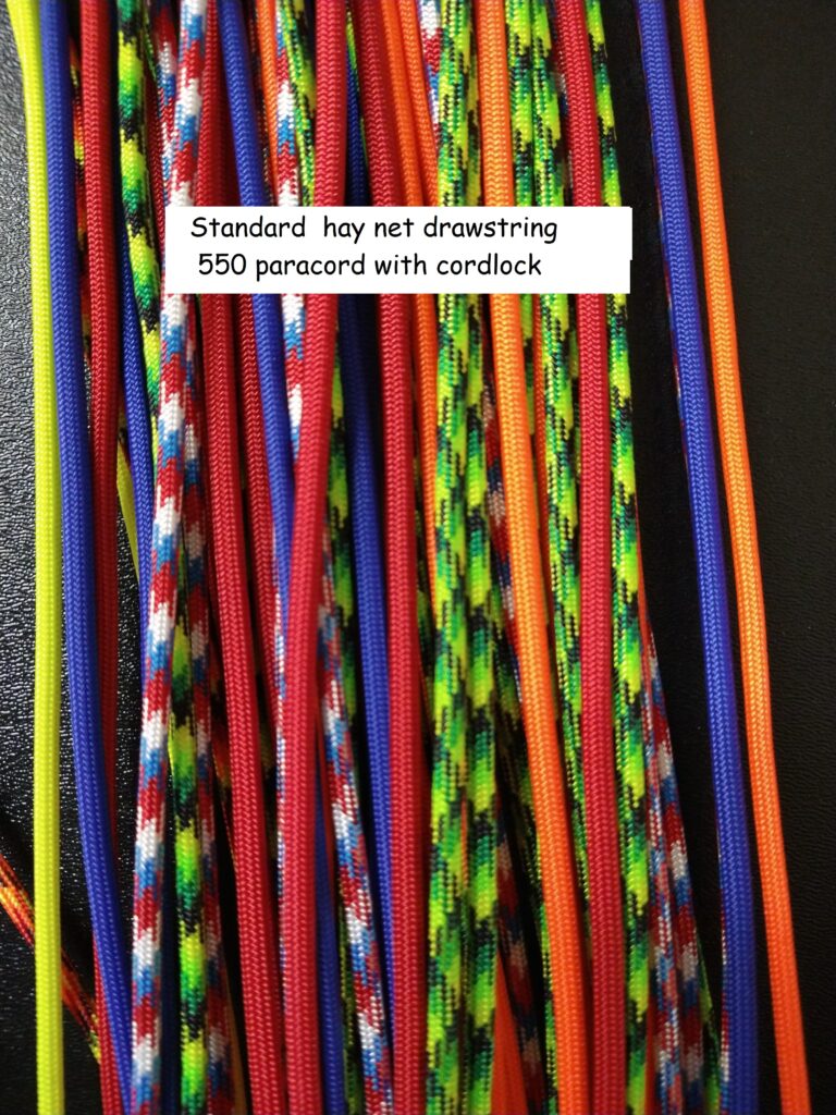 Replacement paracord pull strings with cordlock - Hay Burners Equine LLC